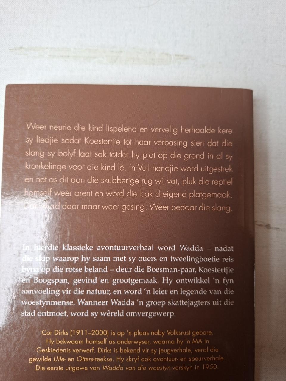 Te koop:   wadda van die woestyn   ( zuid afrikaans )
