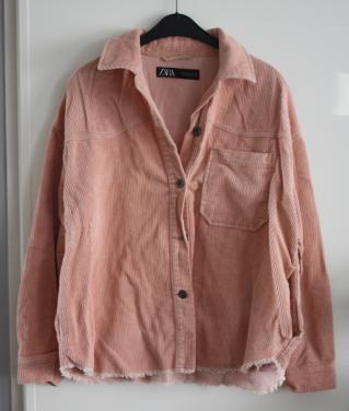 Zalm roze jas dikke blouse  maat m