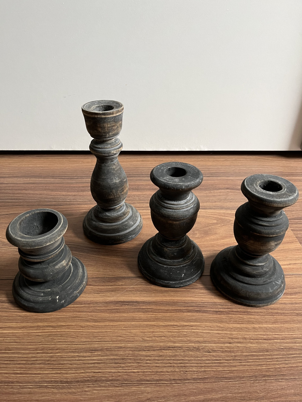 Houten kandelaars