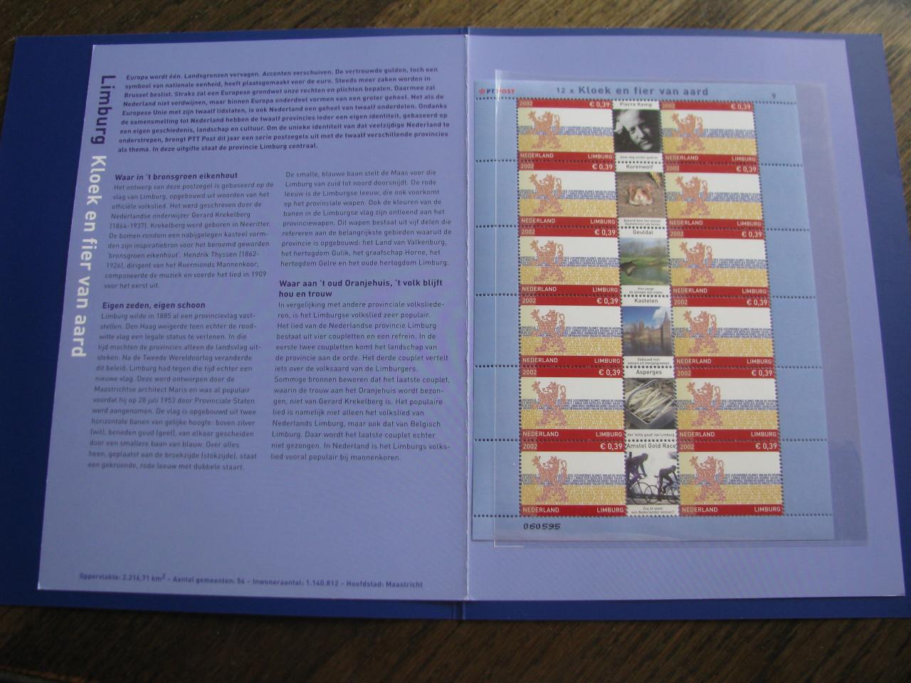 Postzegels van alle provincie's.