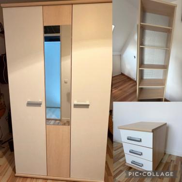 Kledingkast + boekenkast + nachtkastje