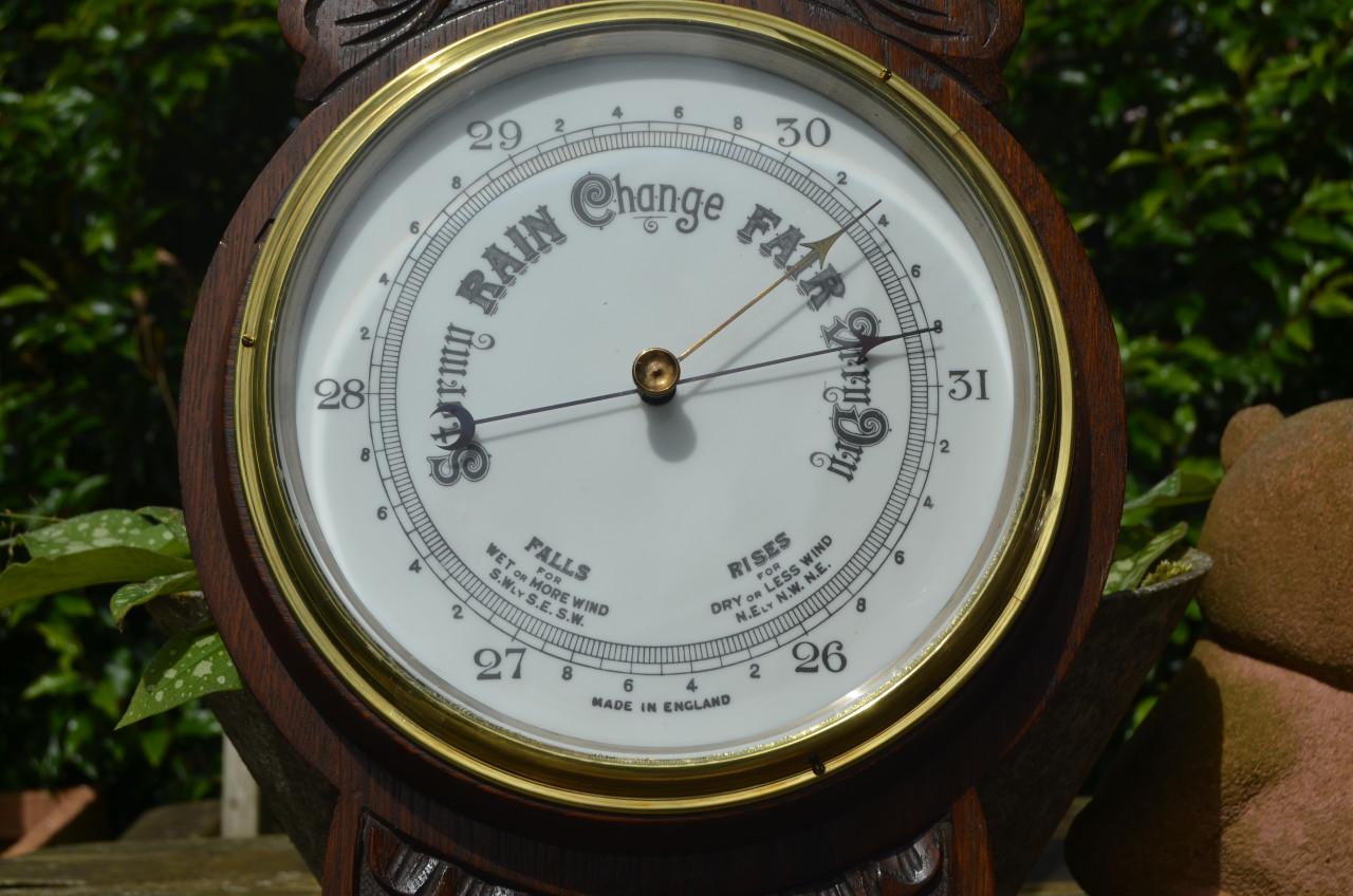 Grote Antieke Engelse Banjo Barometer