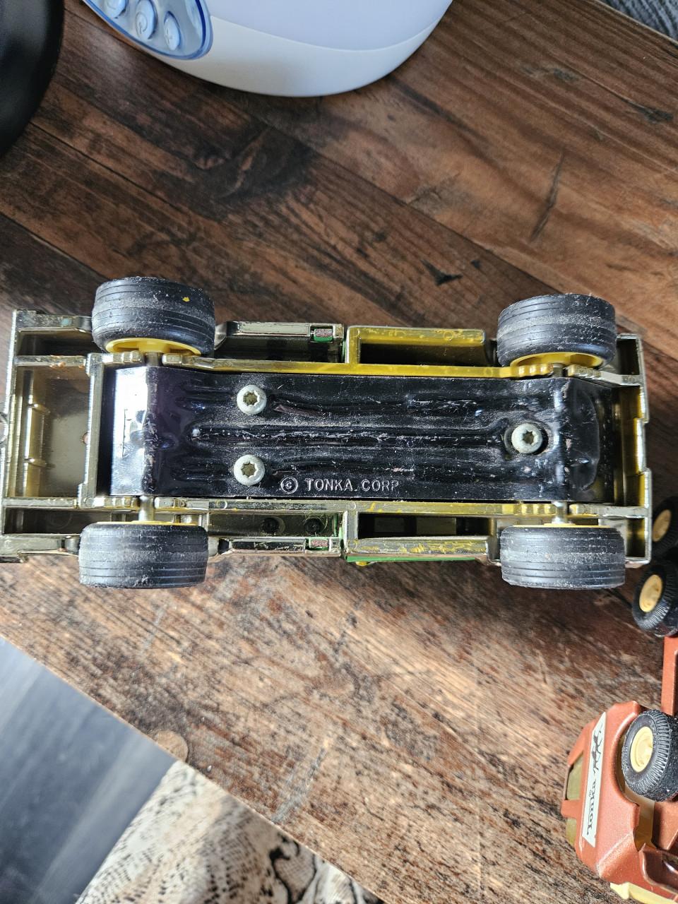 Vintage Tonka pick up en tonka Truck met Paardentrailer