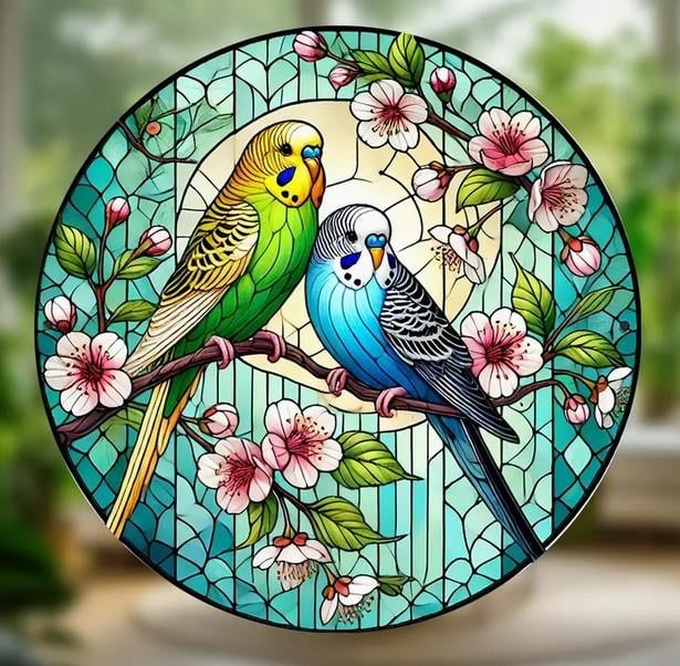 Grasparkiet - wanddecoratie