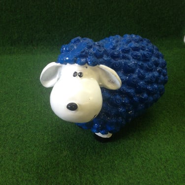 Mini lam met wol blauw groot deco
