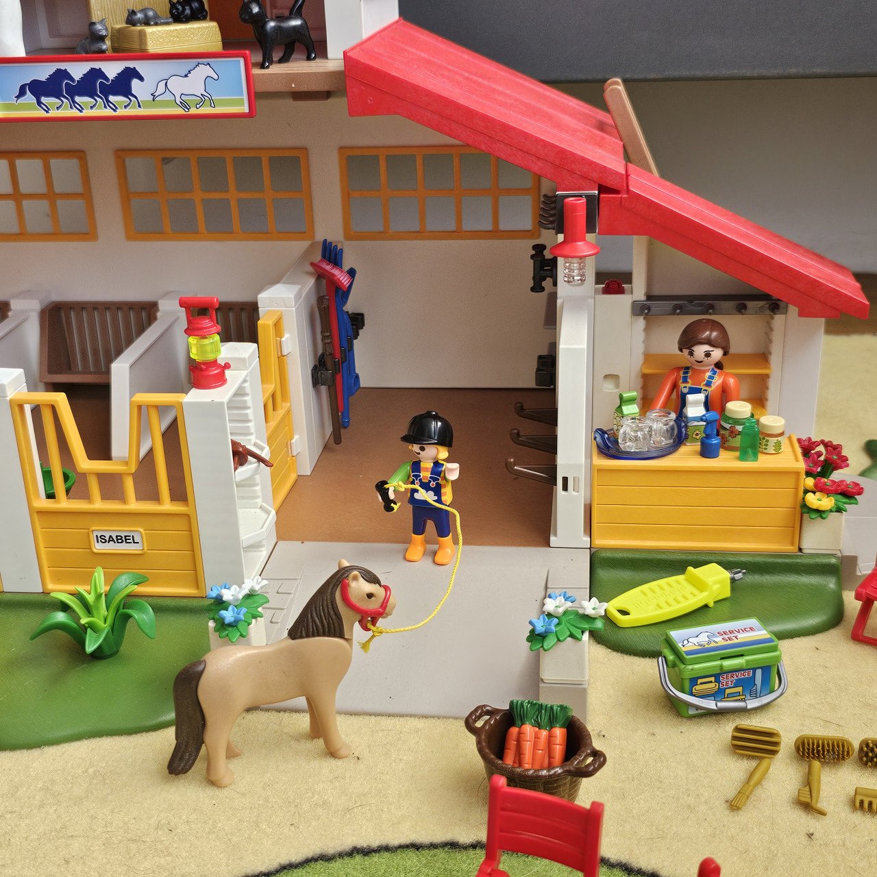 Playmobil manege springwedstrijd paardentrailer met auto