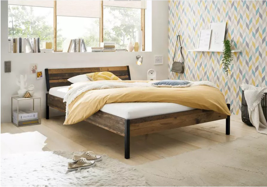Tweepersoonsbed CAPRI 140x200cm. Hoogglans wit
