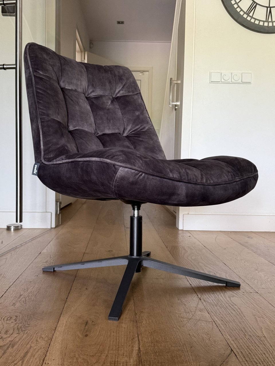 WOOOD fauteuil antraciet draaistoel