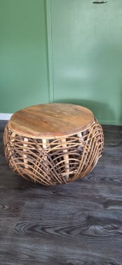 Ronde rotan salontafel