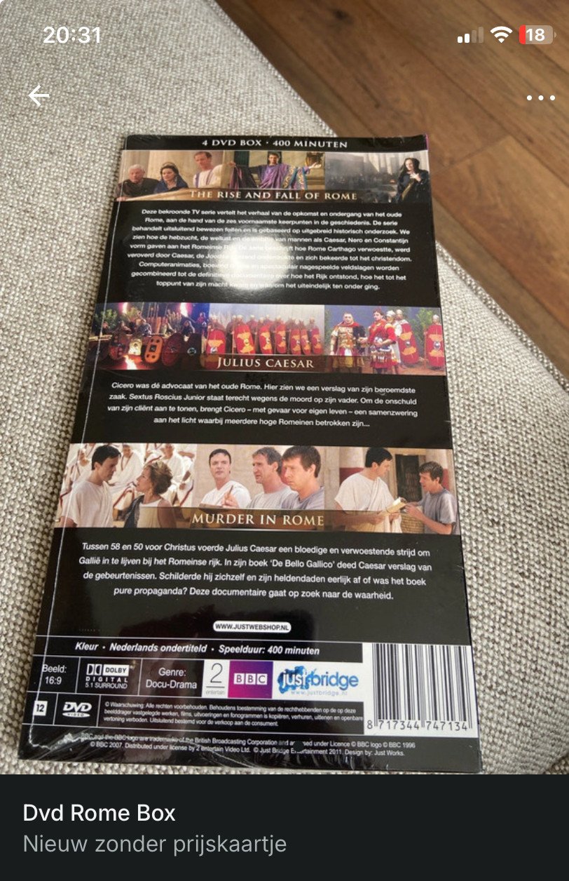 Rome dvd box in verpakking