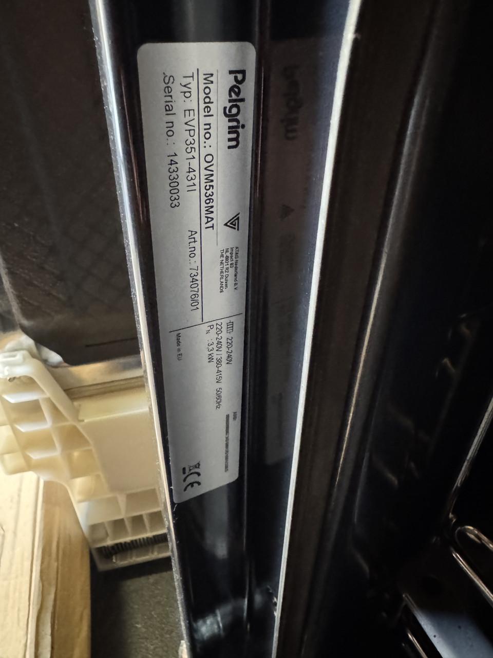 Pelgrim inbouw hetelucht oven OVM536MAT