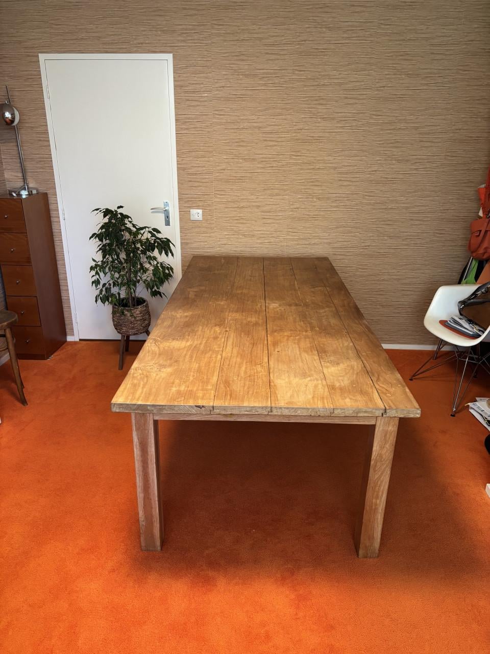 Massief houten eettafel 220x100