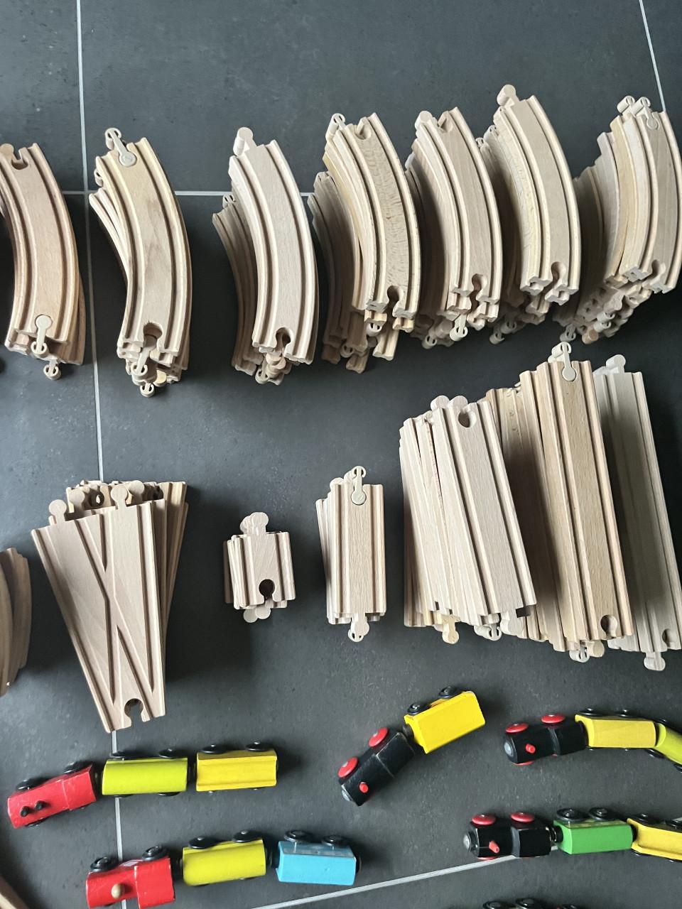 Houten trein baan