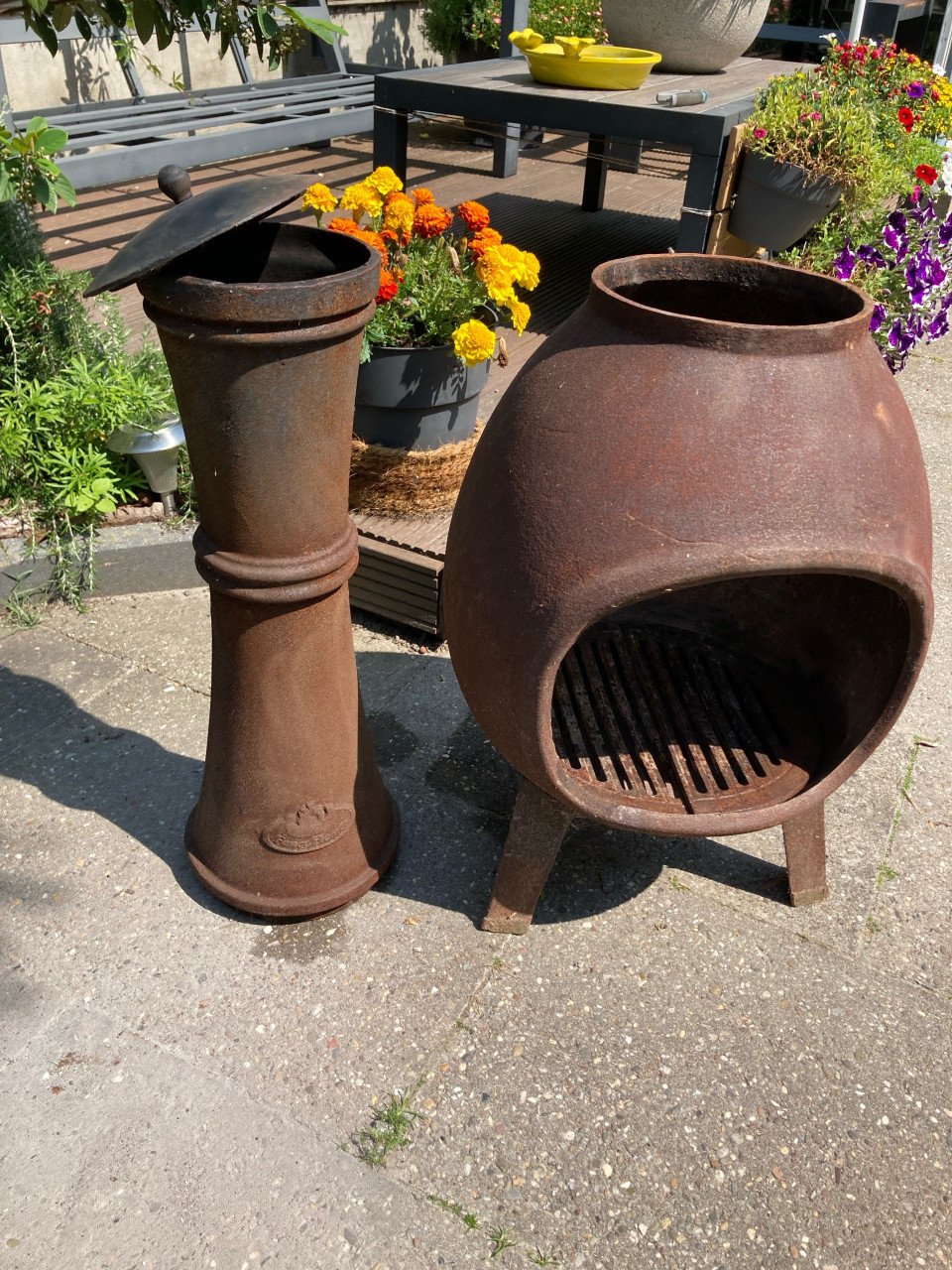 Terraskachel Gietijzer 120cm Fancy Flames Vuurkorf Tuinhaard