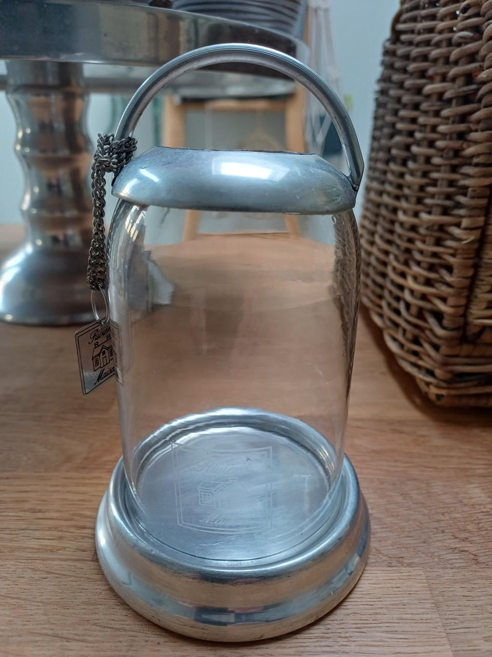 Glazen Rivièra Maison kandelaars + GRATIS een RM mini stolp!