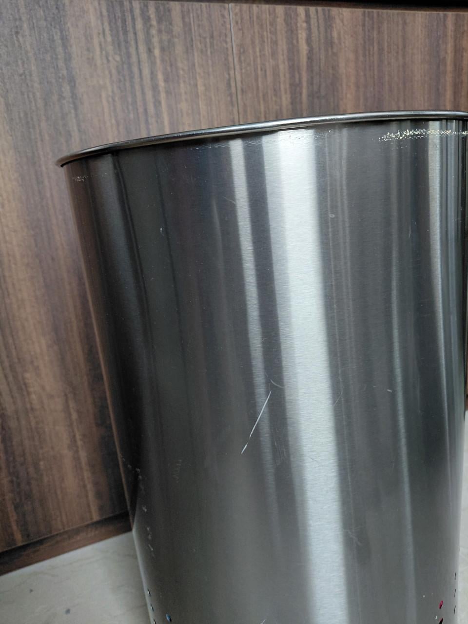 Hoge waston Brabantia RVS, met eenhouten deksel