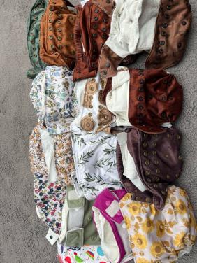 17x wasbare luiers + veel extra inleggers