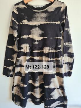 H&M zwart-beige Tie Dye jurk  Mt 122-128