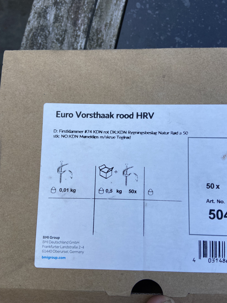 Monier 5 Nokvorsten + Haken