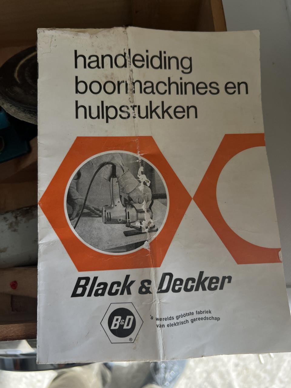 Vintage Black & Decker DN50 boormachine set in houten koffer