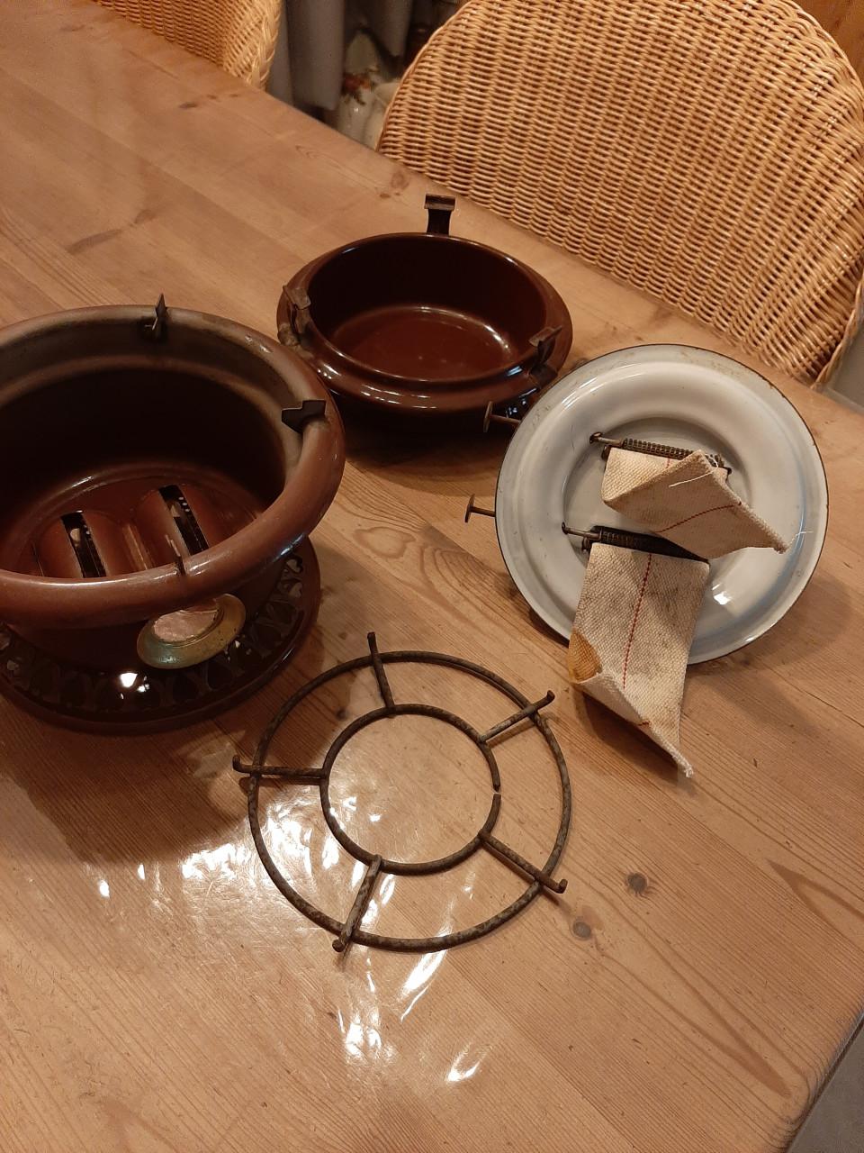 PETROLEUMSTEL - KOMPLEET MET LONTEN - 2 PITTER - KLEUR BRUIN