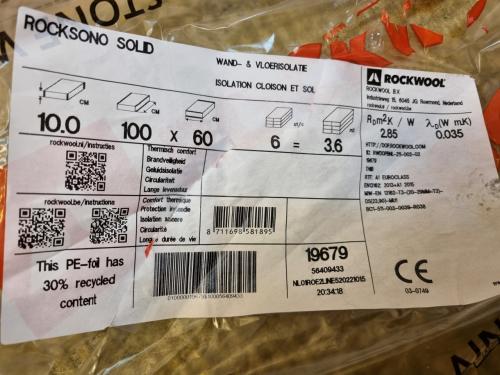 Isolatie platen Rocksono Rockwool