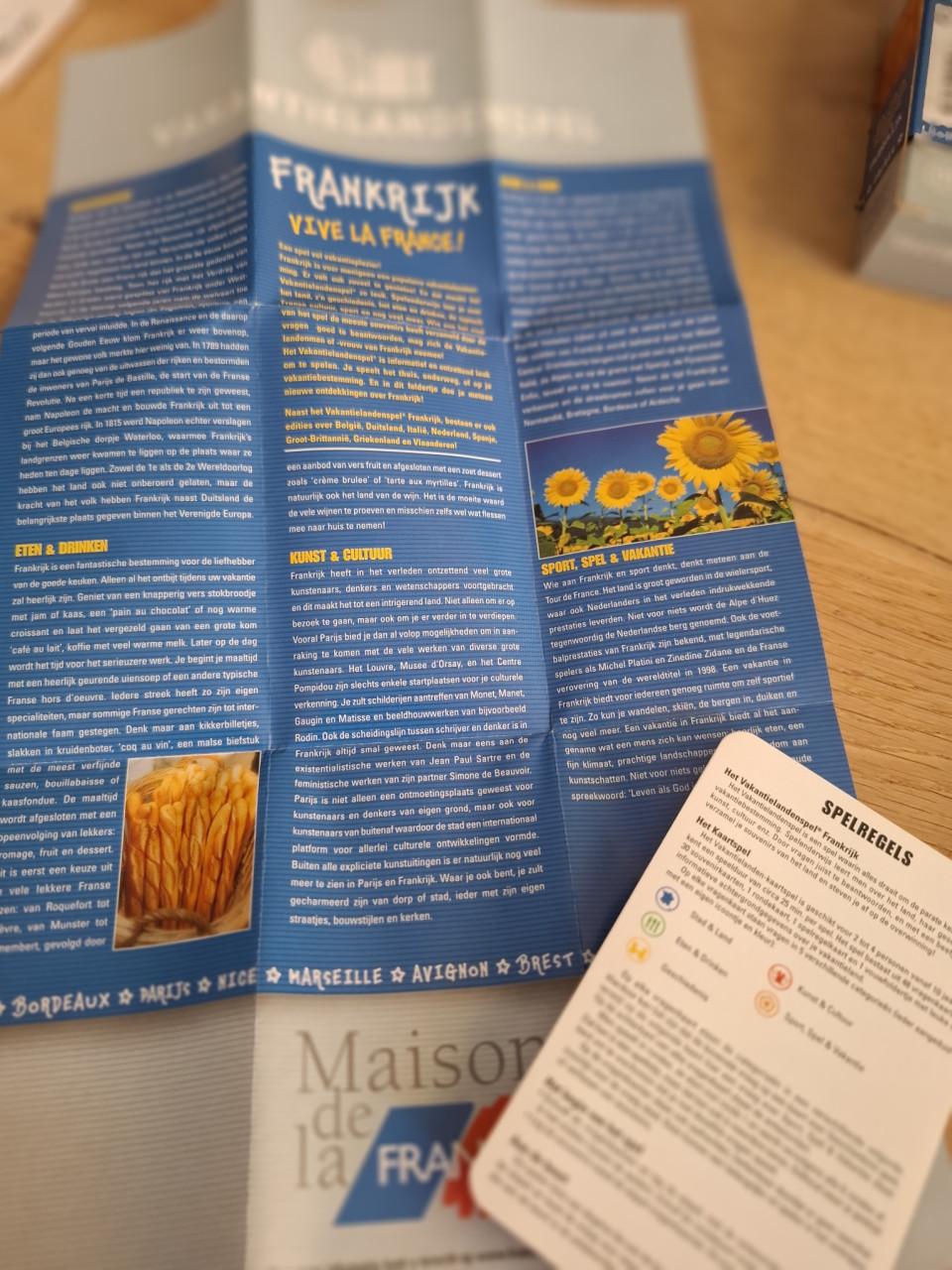 Vakantielandenspel: Frankrijk! Een leuk en informatief vragenspel over Fr.