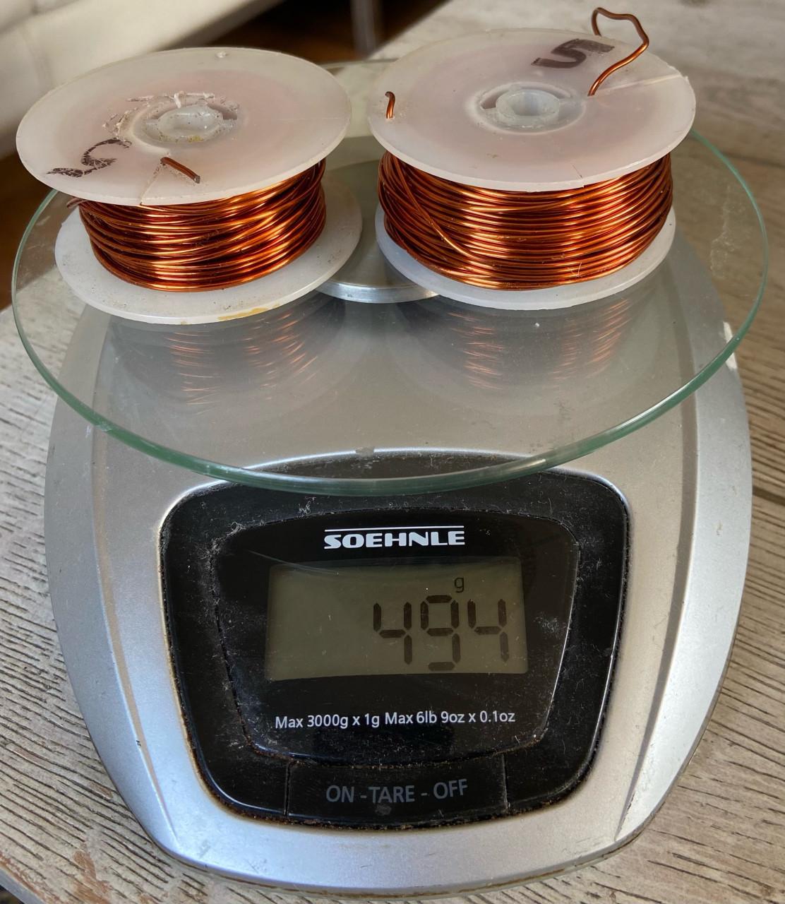 Koperdraad op spoel 494 gram