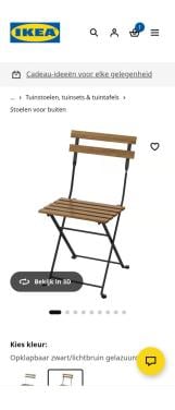 4 bistrolstoelen voor 50€ van ikea