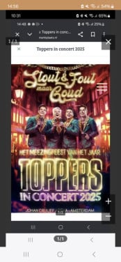 Twee kaartjes voor toppers  30 mei Tweede ring