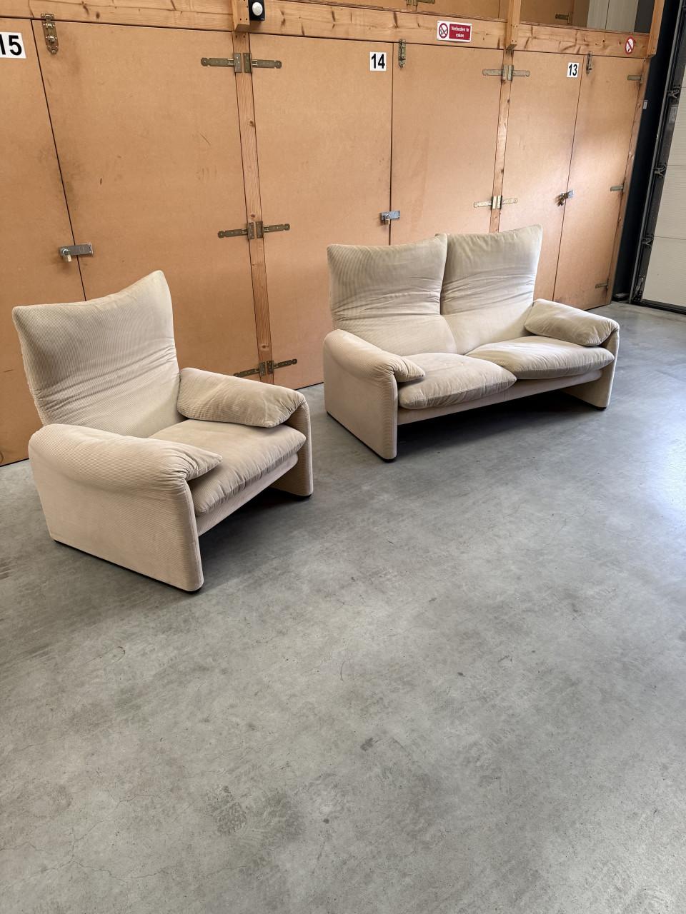 Cassina Maralunga 1 zits en 2 zits bank