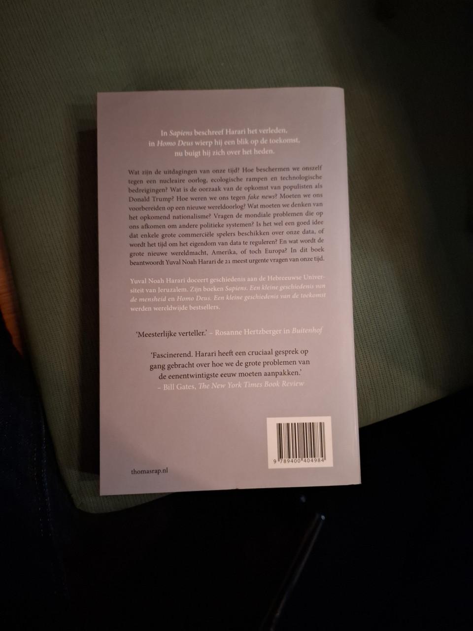 21 Lessen voor de 21ste eeuw, door Yuval Noah Harari