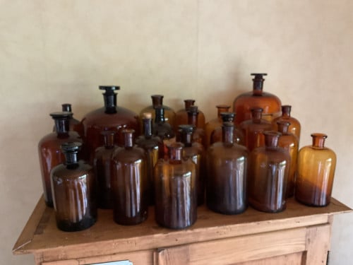 Partij apothekersflessen