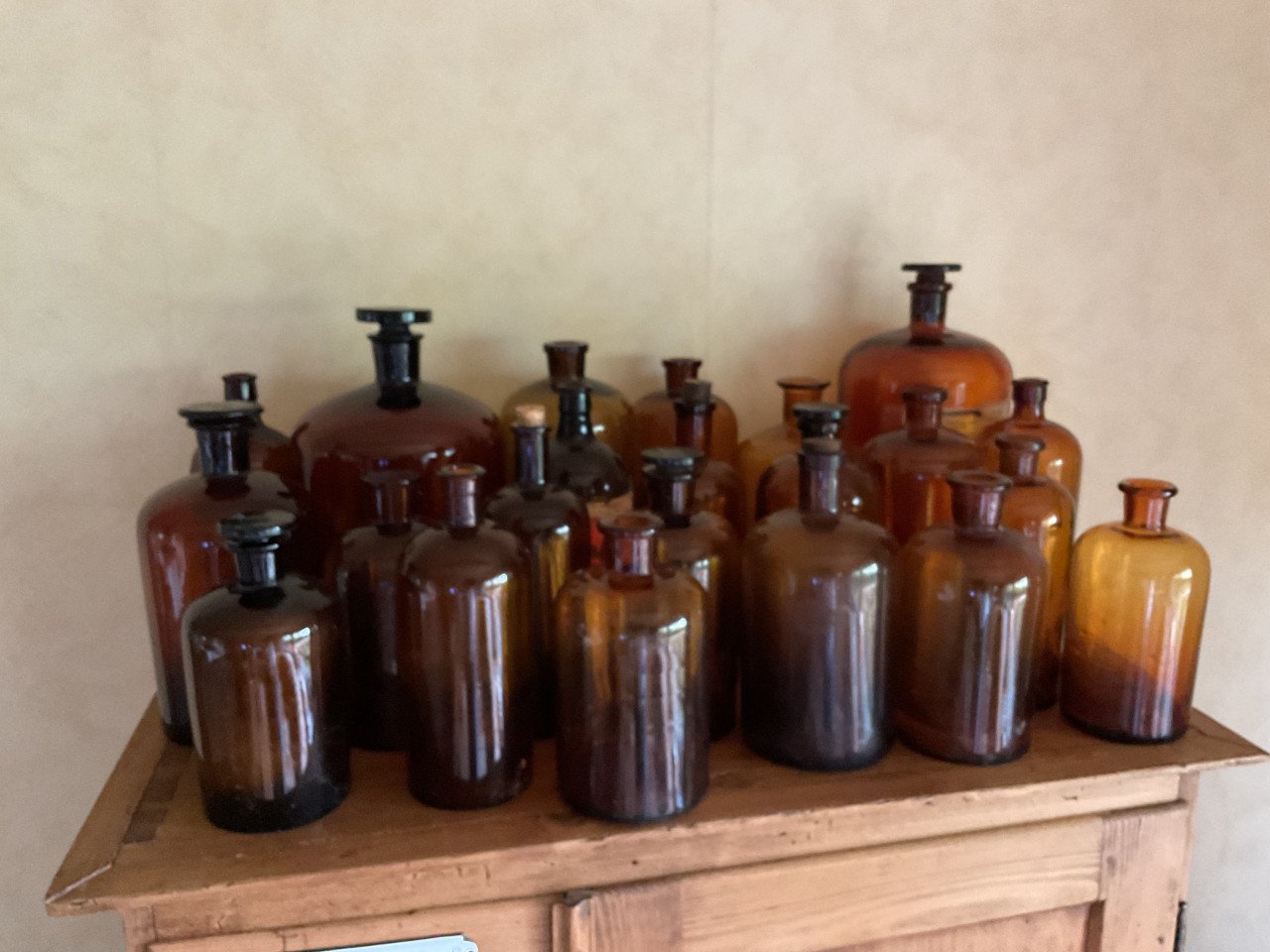 Partij apothekersflessen