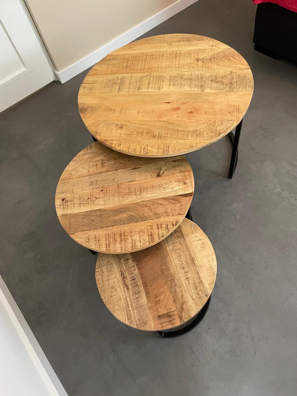 Set van 3 salontafels Mangohout