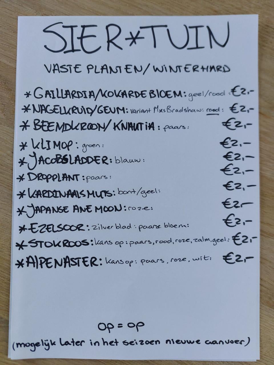 TK: SIERTUIN + MOESTUIN PLANTEN BIJ DE VOORDEUR