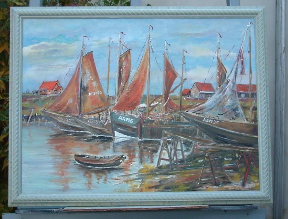Oude visserij op de zeil
