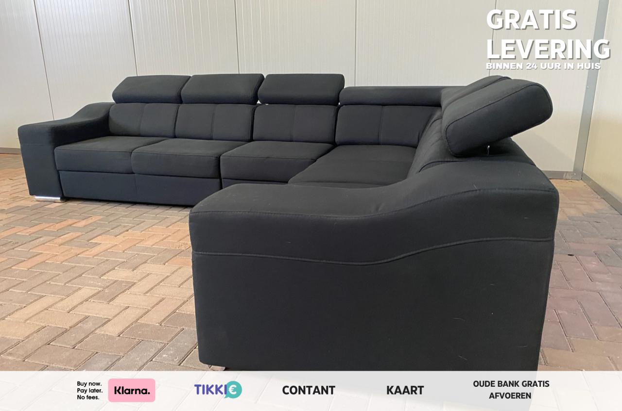 GRATIS LEVERING HEEL NEDERLAND Moderne Zwarte Stoffen Hoekbank