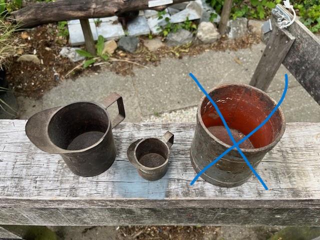 Maatbekers metalen antiek