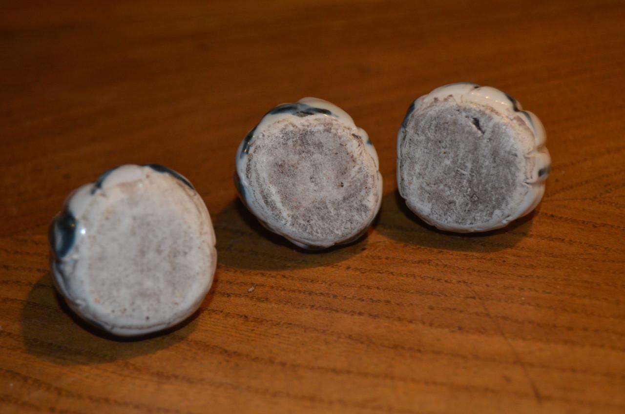 3 Chinese weefgewichten in prima staat! 19e/ 20e eeuw