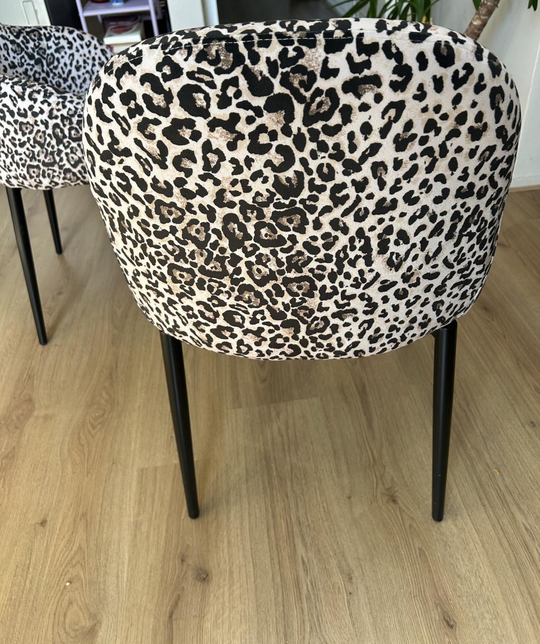 Eetkamer stoel panterprint 2x