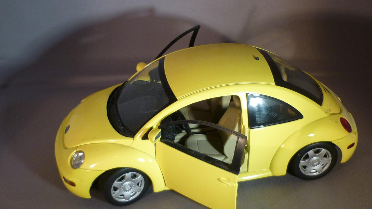 Modelauto Volkswagen Beetle geel metaal
