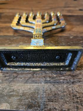 Vintage Menorah - Koper en Emaille - Heilig Land Jeruzalem