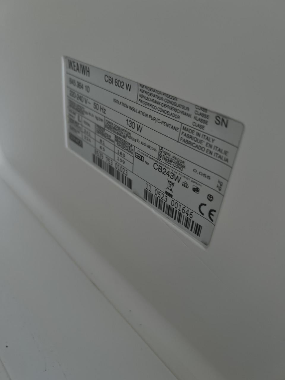 IKEA inbouw koel vries combinatie koelkast met 3 laden vrieskast 158x53 cm.