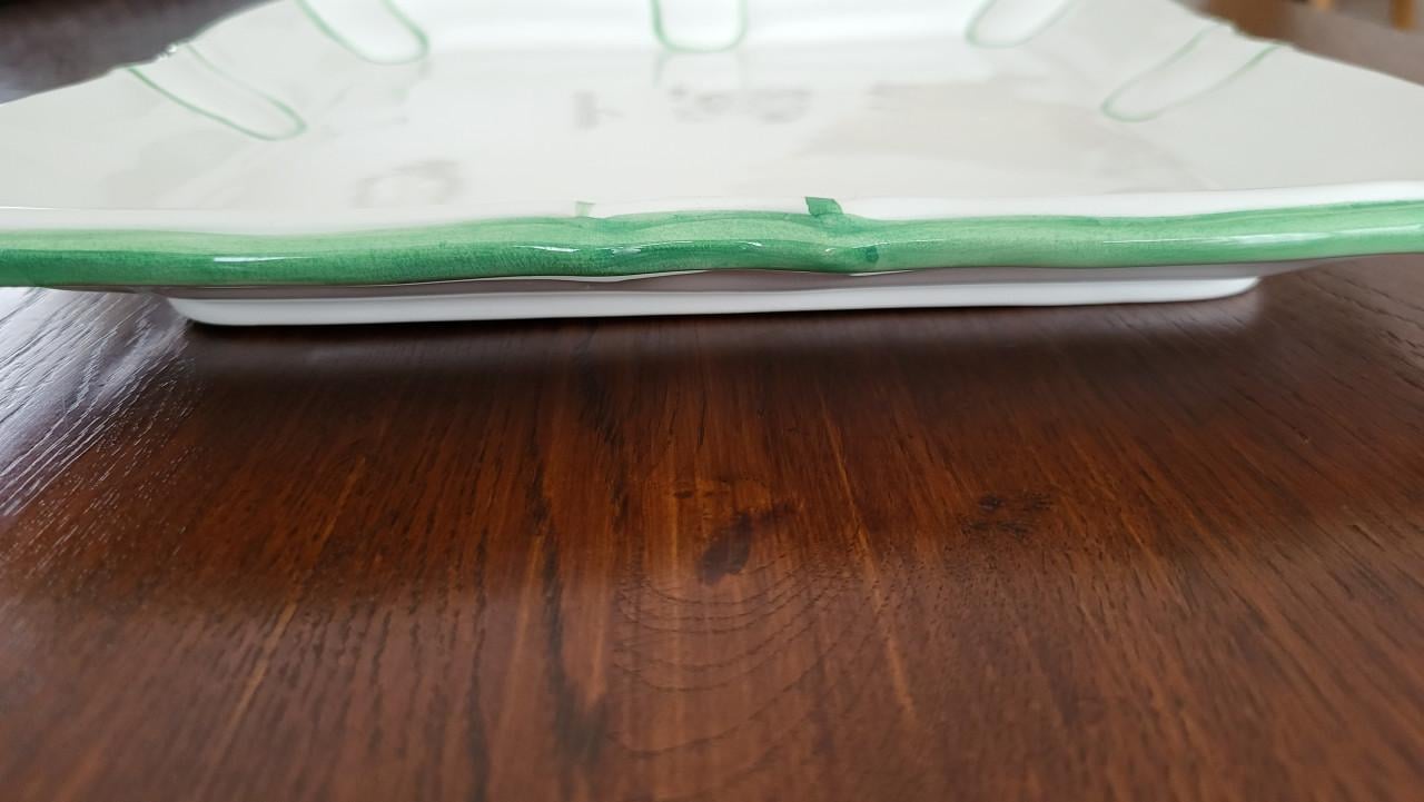 Vierkante schaal Italiaans aardewerk 27,5 cm