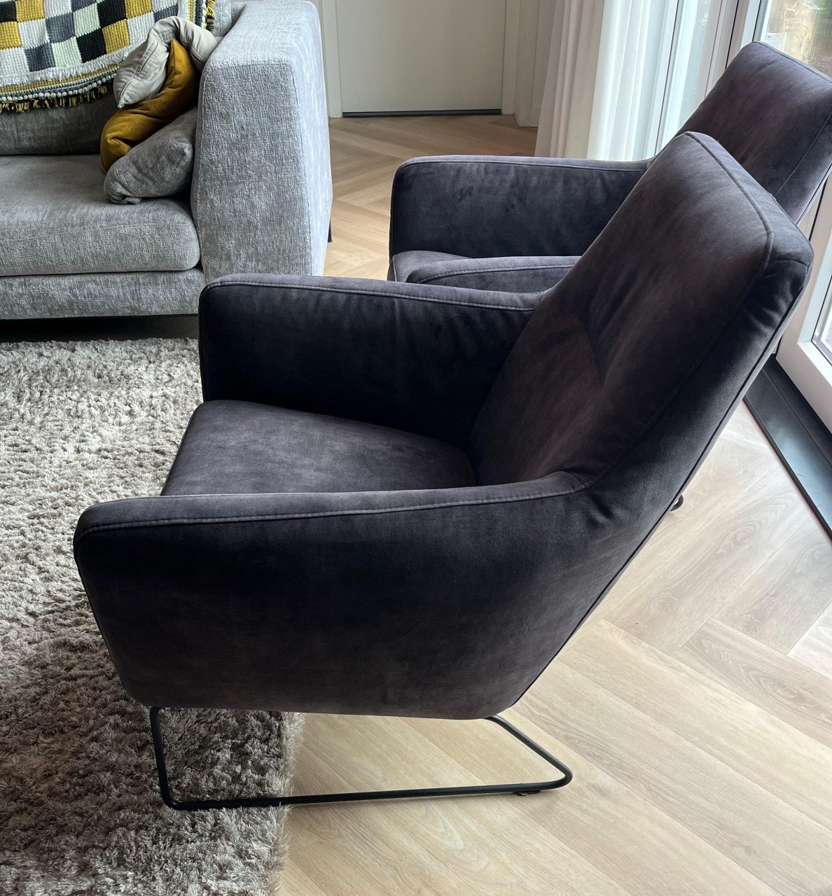 2 fauteuils antraciet Piet Klerkx + Protexx