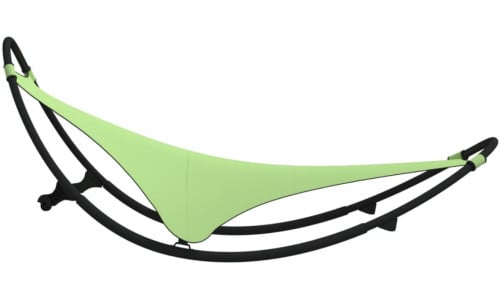2 x nieuw ligbed / Staal + textileen / Met wieltjes
