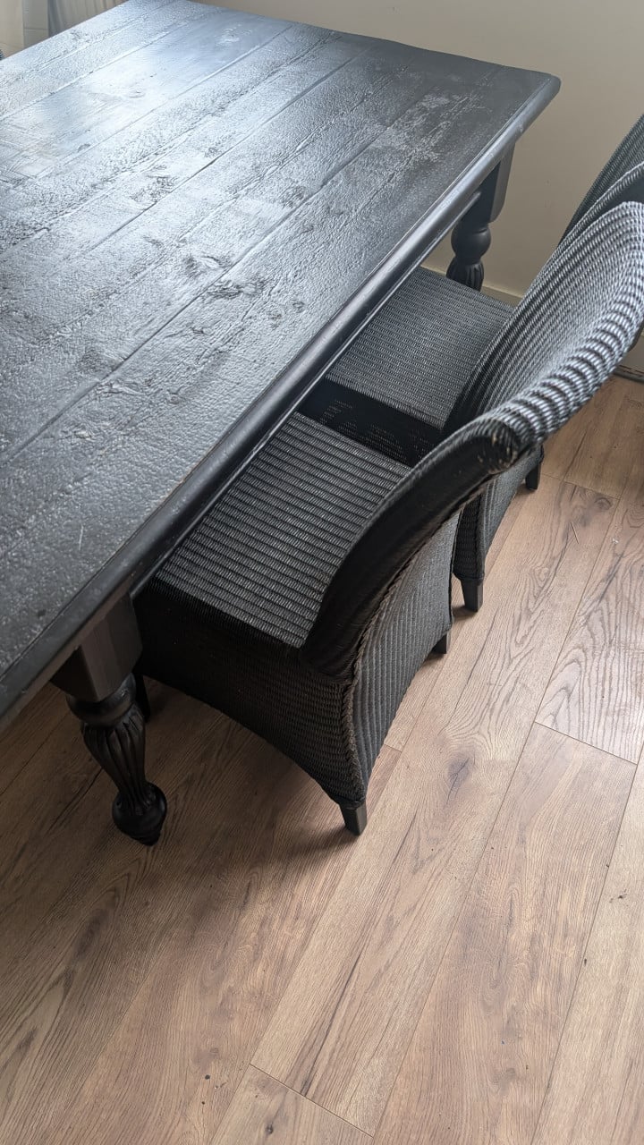 Eettafel incl. 4 stoelen (Luigi Lloyd Loom)