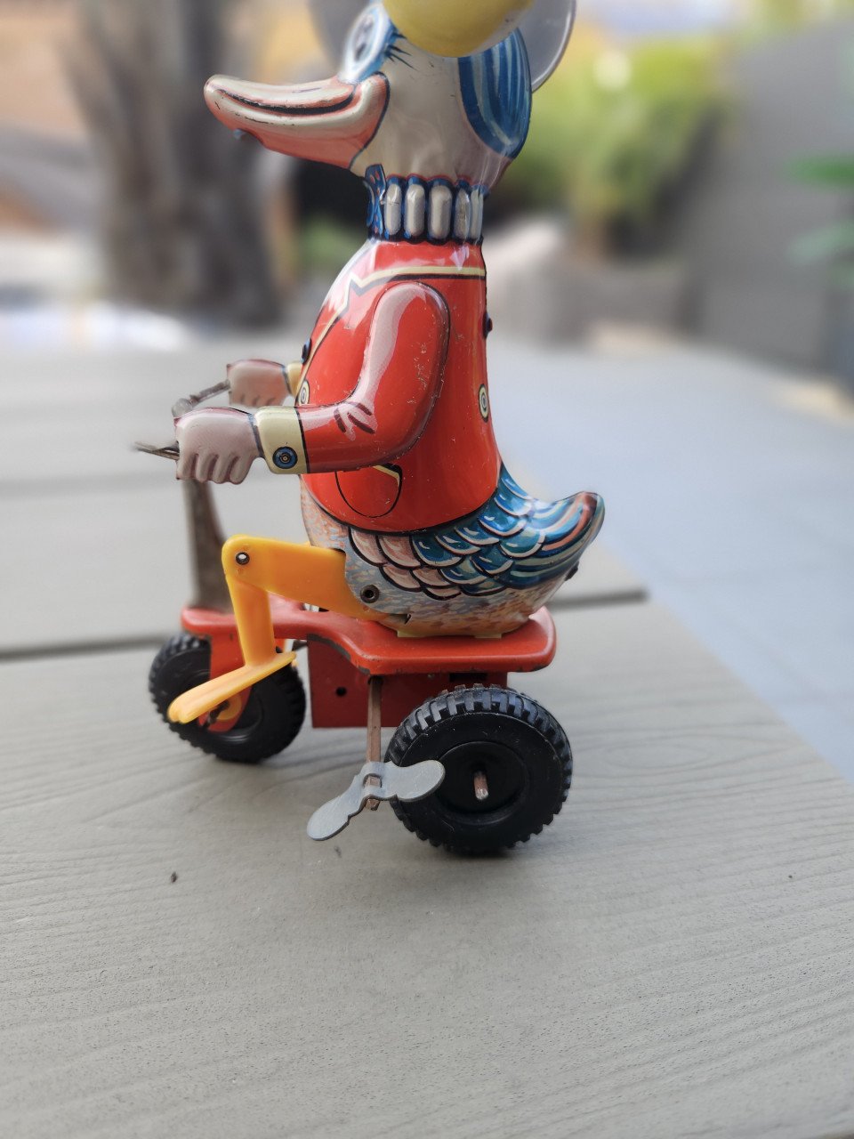 Vintage blikken (Duck on bike)opwindspeelgoed jaren 80....