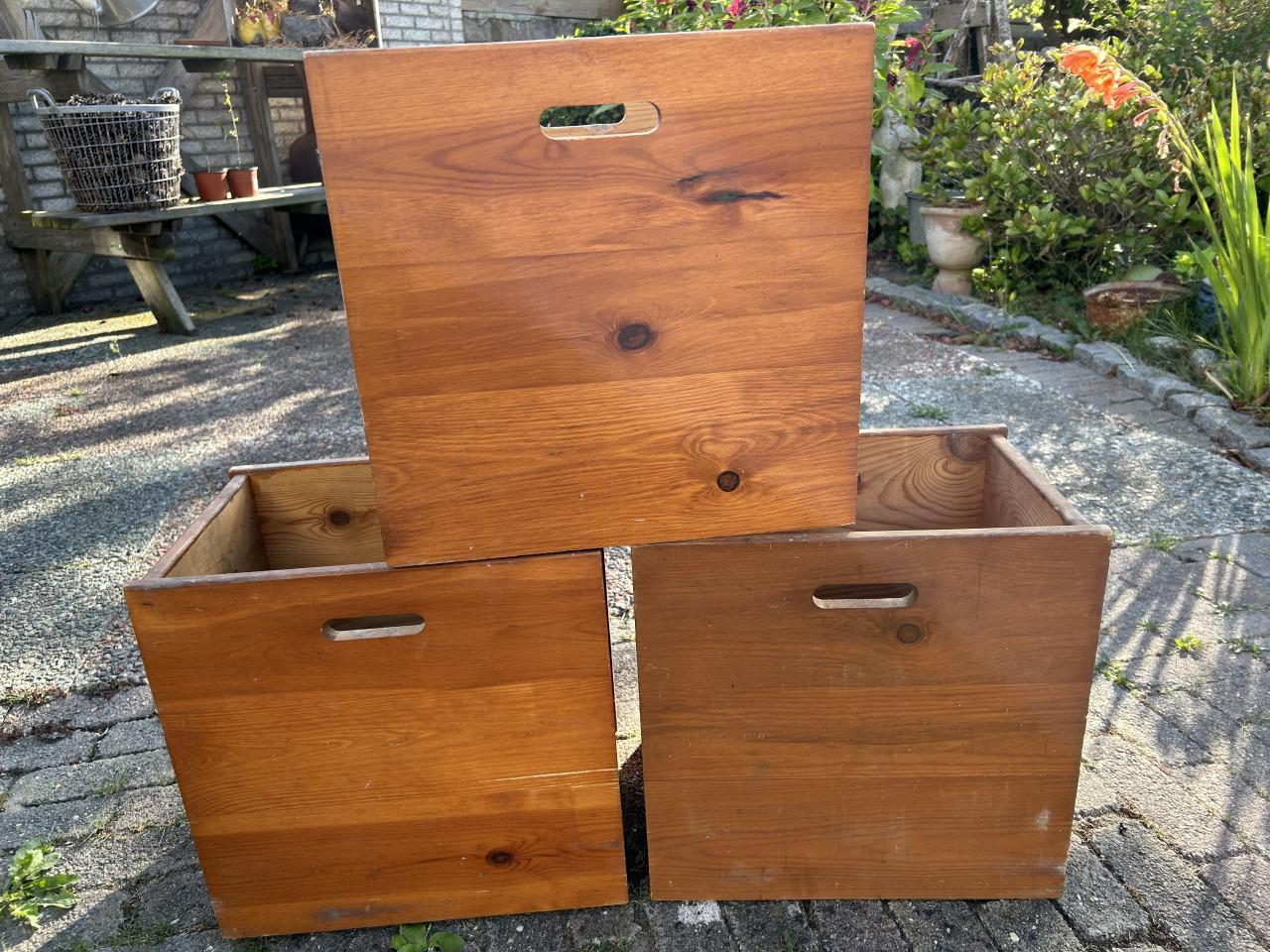 3 Grenen kistjes